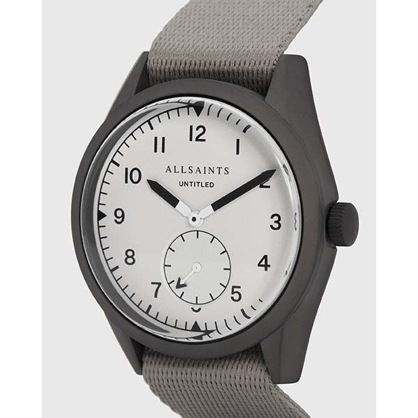 Allsaints Australia Mens Untitled II Stainless Steel Nylon Watch Grey AU41-527